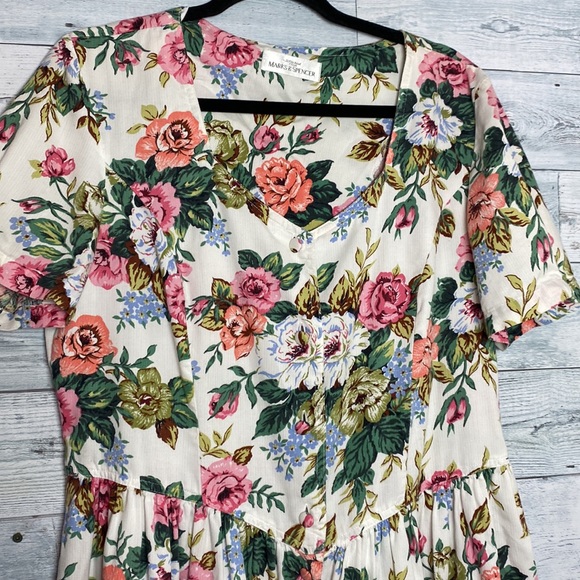 St Michael For Marks & Spencer Vintage Floral Dress Size 14 - Picture 2 of 10